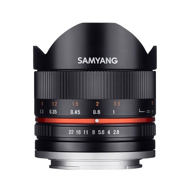 Samyang 8mm F2.8 UMC fisheye II Fuji X zwart