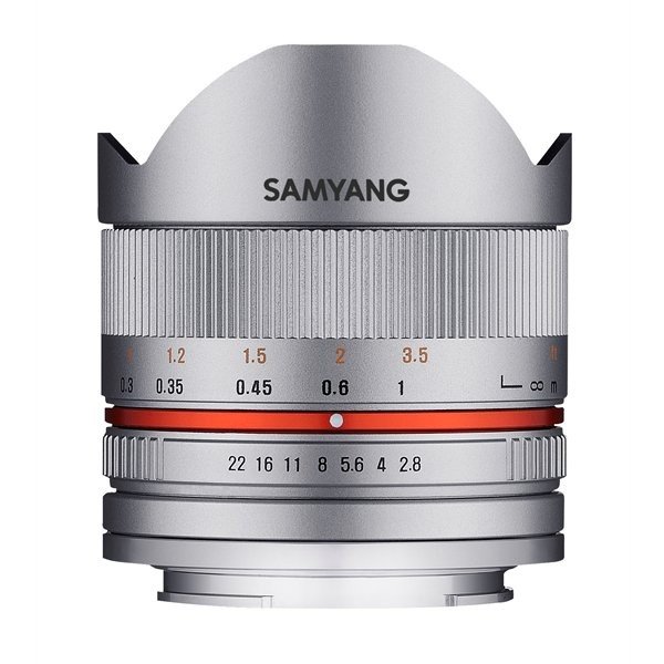 Samyang 8mm F2.8 UMC fisheye II Fuji X zilver
