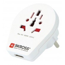 Skross reisstekker world to Europe + usb