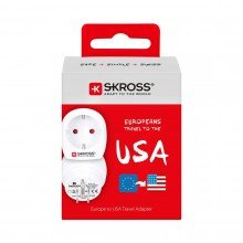 Skross reisadapter Europa-naar-USA Geaard