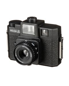 HOLGA 120GCFN zwart, opt.glas lens+flash rollfilm kamera met flitser