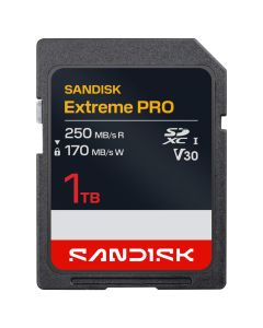 SanDisk 1 TB SDXC Extreme PRO UHS-I V30 U3 R250MB/s / W170MB/s 4K UHD