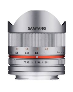 Samyang 8mm F2.8 UMC fisheye II Sony E-mount zilver