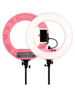 Caruba ringlamp LED vloggerset 18 inch roze