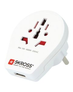 Skross reisstekker world to Europe + usb