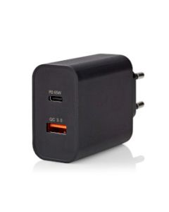 Nedis wandlader wcpd65w130bk