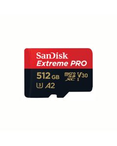 SanDisk Extreme Pro 512GB 200 MB/s micro SDXC UHS-I, U3, V30, A2, C10+ SD Adapter