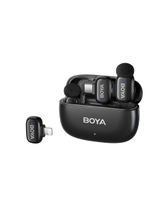 Boya Mini-12 - 2.4 GHz Ultra-Mini Wireless Microphone (Black) - 2TX + 2RX