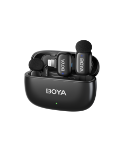 Boya Mini-15 - 2.4 GHz Ultra-Mini Wireless Microphone (Black, Lightning) - 2TX + 1RX
