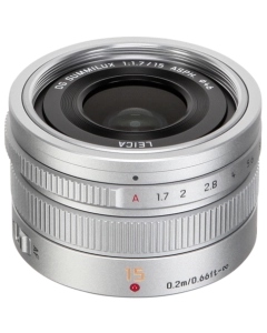 Panasonic MFT 15/1.7 zilver ASPH Leica DG Summilux