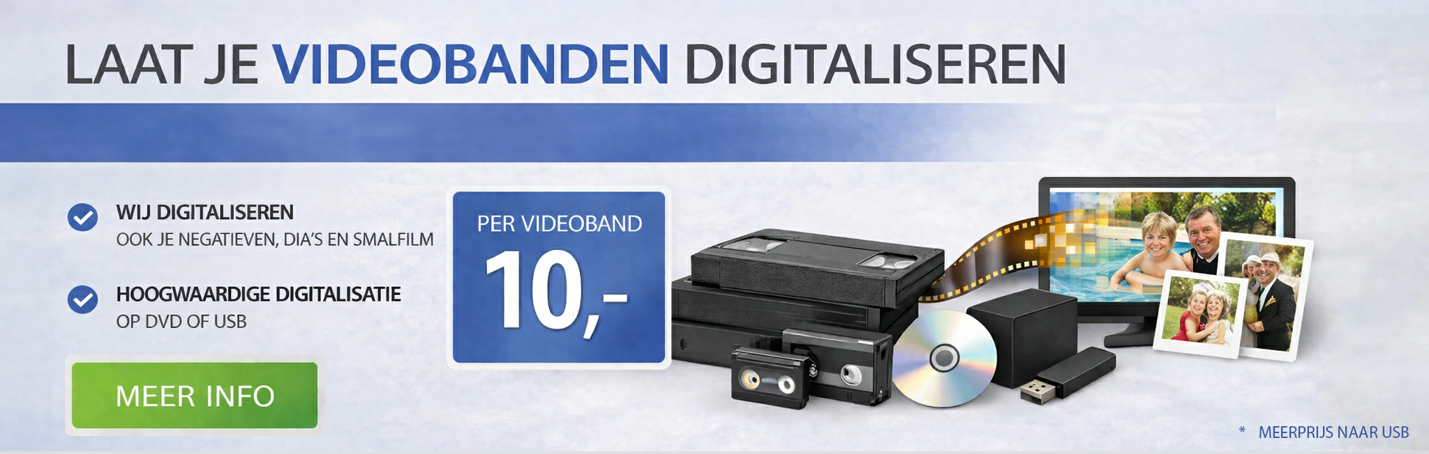 Zoek jij een betaalbare manier om videobanden te digitaliseren? Nebo de fotospecialist zet jouw VHS, MiniDV en Hi8 snel en professioneel om naar digitaal. Jij bewaart herinneringen veilig voor later. Voordelig videobanden digitaliseren | Nebo de fotospecialist – videobanden overzetten