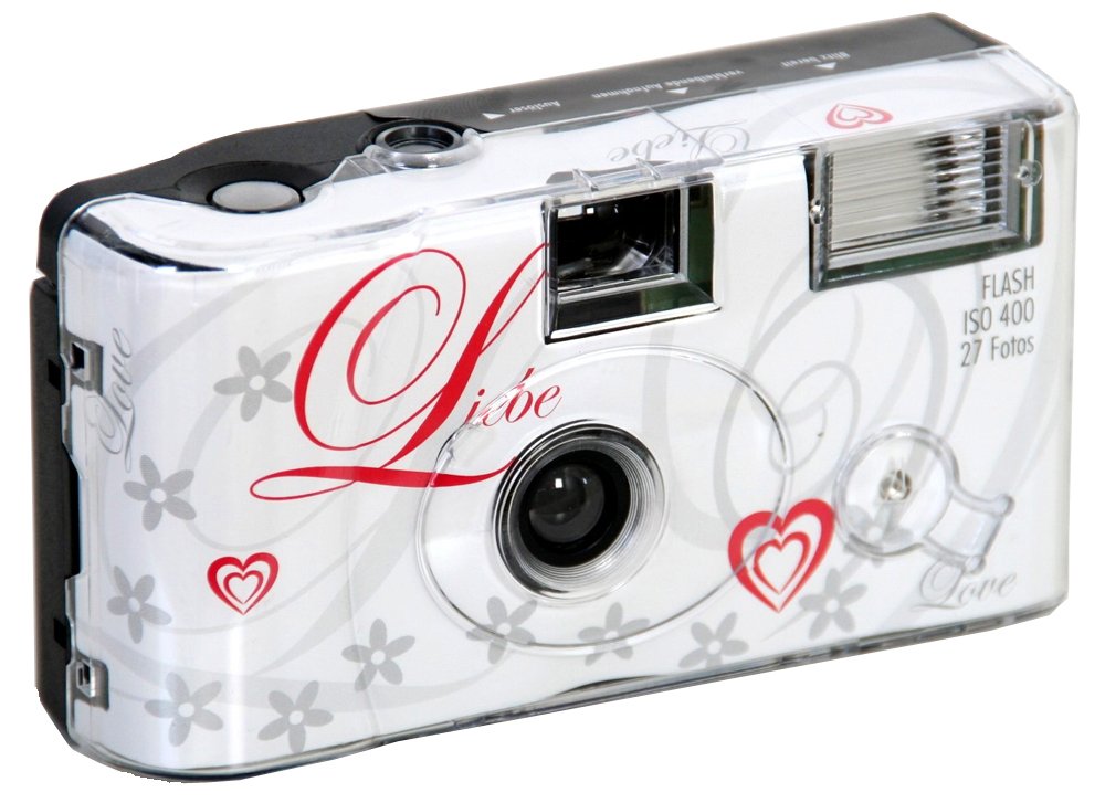 wegwerp camera bruiloft thema love