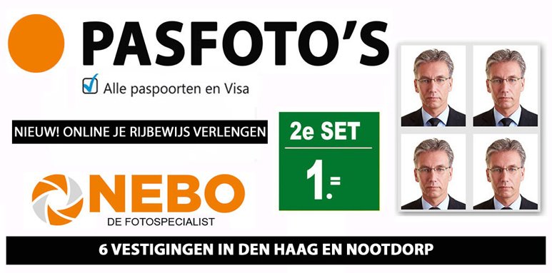 Pasfoto's laten maken voor paspoort | NEBO Pasfoto service